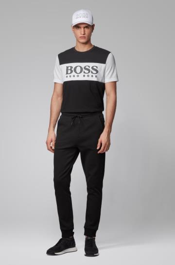 Koszulki BOSS Colour Block Czarne Męskie (Pl36481)